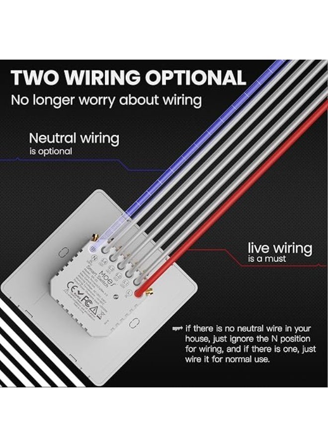 MOES مفتاح ذكي MOES Push Ring Zigbee – 3 مجموعات (رمادي) - Image 5
